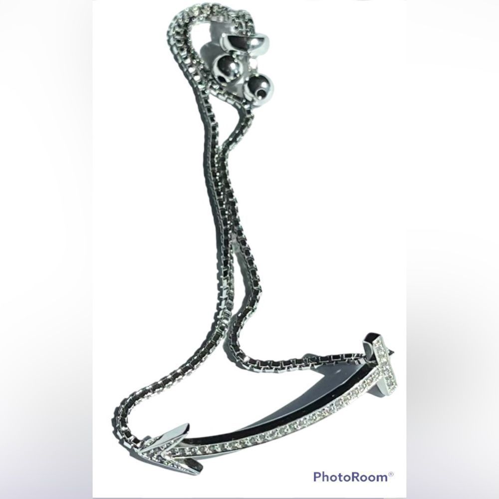 Silver plated arrow adjustable bracelet